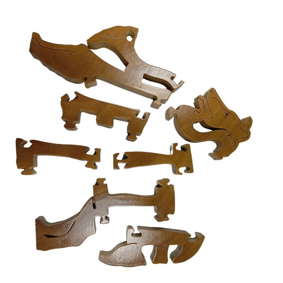 Shetland Sheepdog Sheltie Wooden Scroll Jigsaw Puzzle Figurine Art Wood USA Sign - Picture 2 of 6